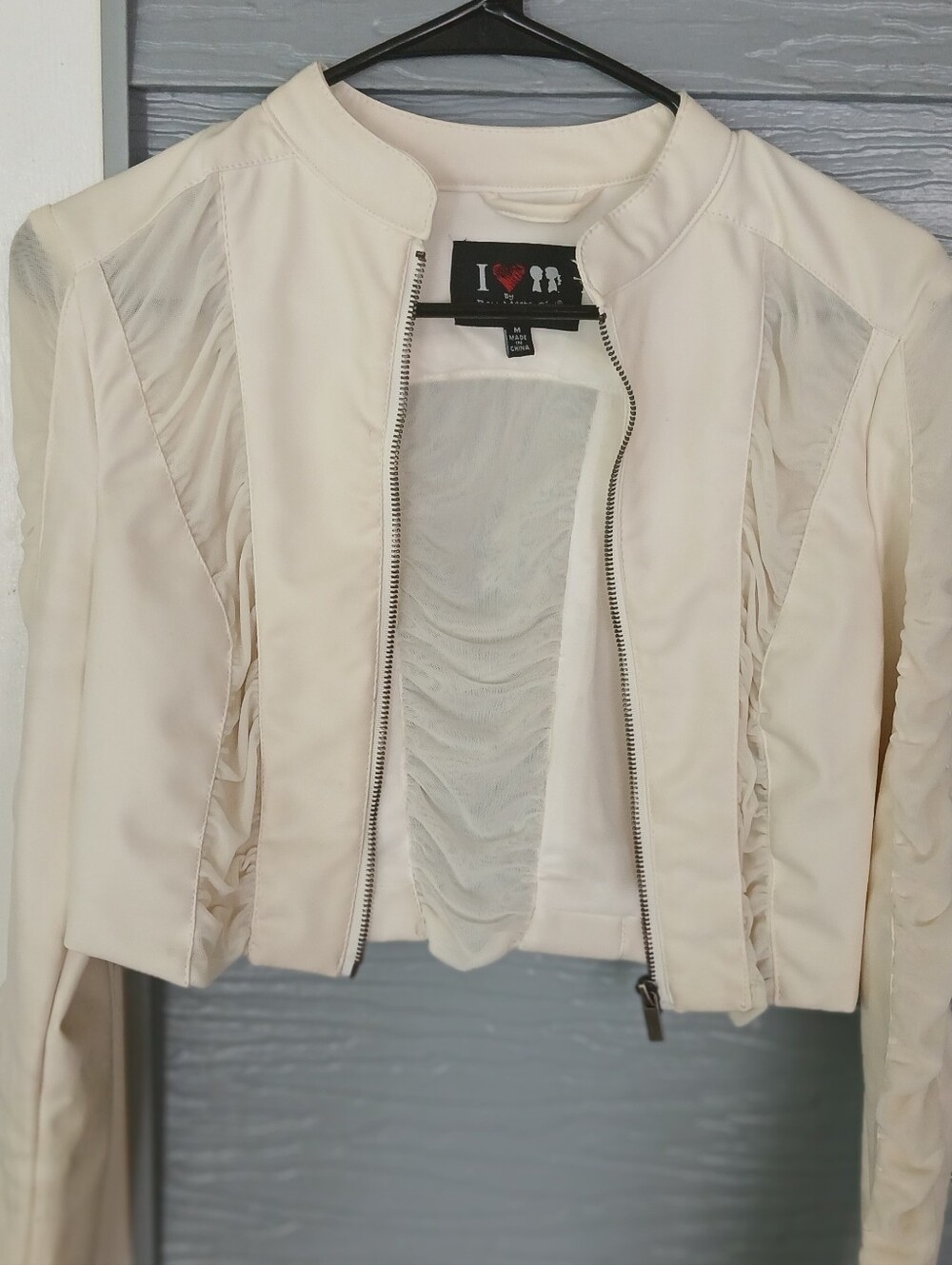 Vintage Faux Leather Crop Jacket